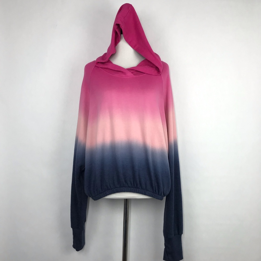 Victoria Sport Ombre Pink Blue Size Medium Cropped Women’s Sweatshirt Hoodie